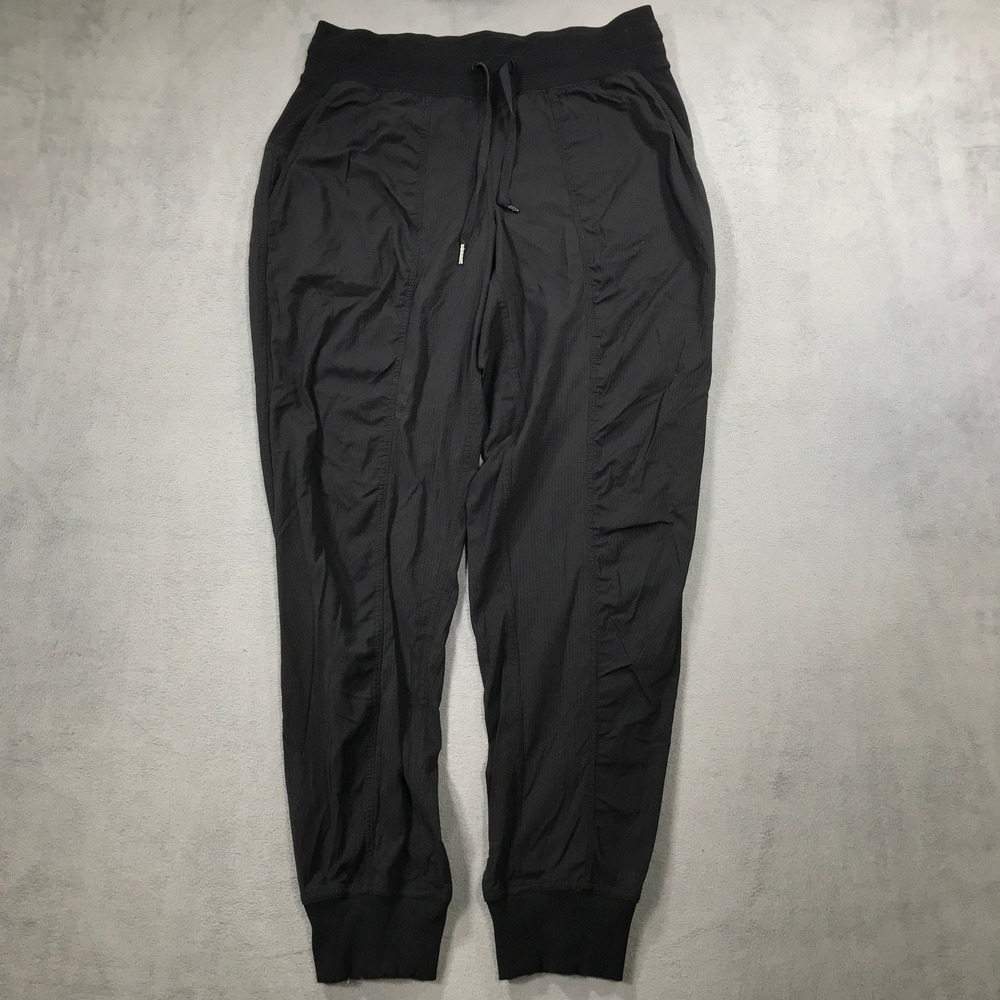 Lululemon Studio Jogger Women's 8 Black Textured Lightweight Athletic
